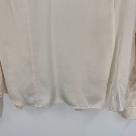 Lafayette 148 Studio Women’s Long Sleeve Ivory Button Front Blouse size 6 - Picture 7 of 9